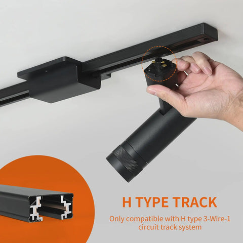 Detail of 52 Feet H Type Track Lighting Rail Kit With Floating Canopy Connector I L T Connectors End Caps And Live End Feed