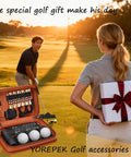 Golf Gifts For Men Fathers Day Complete Golf Accessories Kit In PU Leather Case With 3 Golf Balls, 12 Tees, Divot Tool