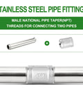 Stainless Steel Pipe Fittings 2 Inch NPT Male To 2 Inch NPT Male Nipple, 10 Inch Length, 304 Stainless Steel plumbing connector