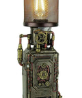 Steampunk Industrial Fuel Dispenser Tower Table Lamp With Retro Machinery Vibe for office lighting in vintage metal design