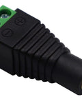 Dead Simple Three Point Five Millimeter To Two Pin Screw Terminal Audio Adapter Solderless Converter Plug for Headphones and Mic, close-up view.