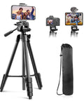 64 Inch Phone And Tablet Tripod Stand With Wireless Remote And 2 In 1 Phone Holder For Selfie Shots Vids Streams And Vlogs