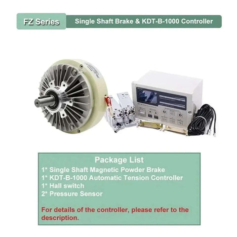 Hollow Shaft Magnetic Powder Brake DC 24V 1400 RPM Controller Kit for Single Shaft and KDT-B, heavy-duty machinery use
