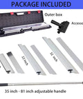 Pro Grade Drywall Skimming Blade Set With Extension Handle For Mud Finishing, 12, 22, 32 Inch Blades, case, handle, accessories