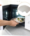 Placing food in microwave with Six Piece Microwave Waveguide Mica Sheet Set For Heat Insulation And Fire Retardant Covers inset