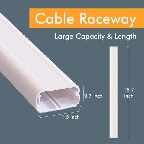 No More Messy Cords TV Cord Cover Raceway On Wall 31.5 Inch Cable Management System with dimensions 1.5in by 0.7in