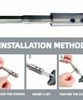 Forstner Drill Bit Extension 4.5 inch long with three eighth inch hex shank installation method for woodworking projects.
