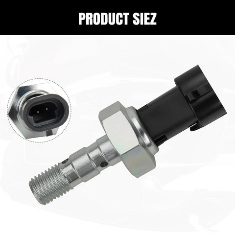 Side view brake pressure switch with threaded metal body and black 2-pin connector