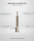 Industrial Stainless Steel Indexing Plunger Pin With Spring Loaded L Handle For Machinery Fixtures That Holds Position Dead Nuts Secure During Heavy Use - side view with spring mechanism and durable design.
