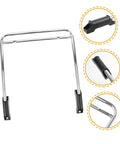 Robust Stainless Steel Retractable Office Chair Footrest Smooth Flip Down Leg Rest showing polished silver design and black end caps.
