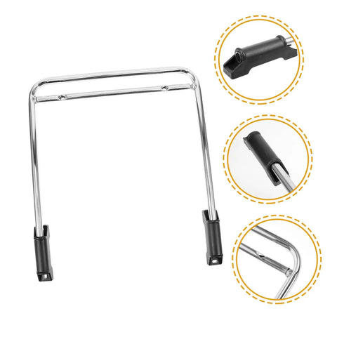 Robust Stainless Steel Retractable Office Chair Footrest Smooth Flip Down Leg Rest showing polished silver design and black end caps.