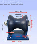 Rock Solid Cast Iron Rollers Glide Smooth As Silk Thanks To Double Bearings Perfect For Barn Doors Rolling Gates Industrial Machines Or Wire Rope Rails Featuring A Heavy Duty U Groove Design Sized At 112 Mm, showing dimensions and features.