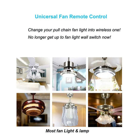 Six different ceiling fan styles with Unicersal Fan Remote Control, compatible with Three In One Ceiling Fan Remote Kit For AC Motors.