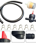 Premium Tap Filter Hose Kit For Lawn Mowers With Fuel Line Clamps And Connection Set For Garden Equipment Repair Ensures Secure Leak Free Fit, black hose and inline filters with clamps