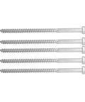 Stainless Steel Half Thread Wood Lag Screw Hex Bolt Self Tapping For Carpentry M8x150mm With Heavy Duty Build in a row.