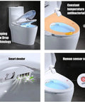 Top Shelf Smart Bidet Toilet Seat Featuring Instant Heated Cushion And Automatic Washing Functions. Features slow drop lid and antibacterial seat.