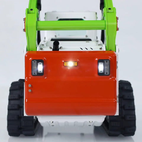 Badass Hella Smooth Large Scale RC Hydraulic Skid Steer Loader Ready To Run Remote Control Crawler Truck rear view with lights