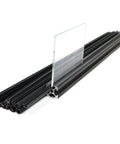 25 Pack 420mm U Slot Panel Mount Brackets For 20 Series 2020 And 2040 Extruded Aluminum Profiles Fits Glass Acrylic And Wood Panels 2 To 3.5mm Thick T Slot Clamp For Partition DIY Builds showing bracket with glass panel