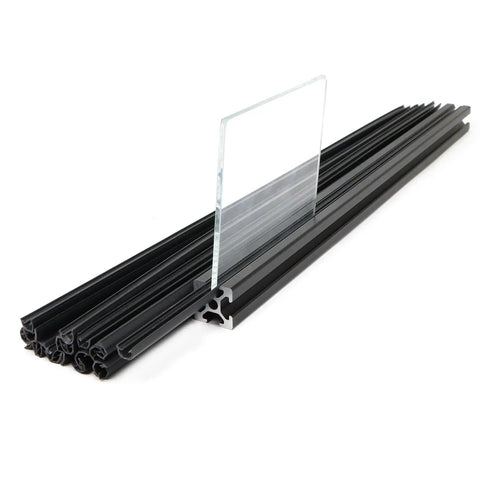 25 Pack 420mm U Slot Panel Mount Brackets For 20 Series 2020 And 2040 Extruded Aluminum Profiles Fits Glass Acrylic And Wood Panels 2 To 3.5mm Thick T Slot Clamp For Partition DIY Builds showing bracket with glass panel