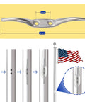 Flag Pole Replacement Kit With Pulley And Rope No Fuss Easy Install 50 Ft Halyard Rope Silver Ball Topper 4 Flag Pole Clips Cleat Hook