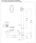Technical diagram of Tip Toe Bath Tub Drain And Overflow In Polished Chrome, Heavy Duty Brass Construction Built To Last, 16x12-1/2 inches