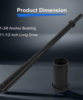 Pin Bushing Removal Tool Kit For 1-3/8 Inch Pin Bushings On Trucks, Trailers And Heavy-Duty Machinery - 11-1/2 Inch Long Driver, Carbon Steel