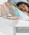 Elongated Toilet Seat Quiet Soft Close Bathroom with a gentle soft close feature and decorative design.