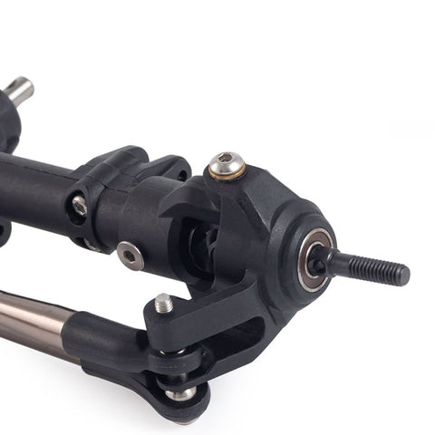AR44 Front And Rear Nylon Axle Set With Metal Front Reverse Bevel Gear for 1/10 RC Crawler close-up of axle assembly