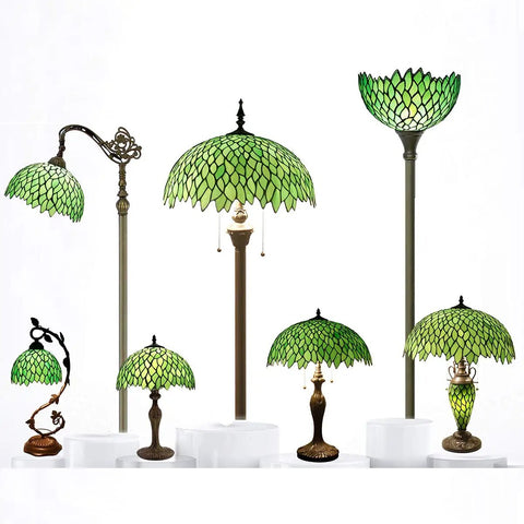 Collection of Tiffany Style Pendant Light Plug In With Green Wisteria Stained Glass 12 Inch Hanging Lamp For Island Kitchen Bar Hallway Dining Bedroom Entryway Home Office S523 Series A Modern Lit Vibe For Any Room.