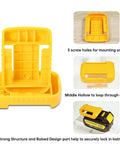 Heavy Duty Tool Holder And Battery Mount Wall Organizer Kit for 20V And 60V Cordless Tools, shown in yellow ABS plastic with screws.