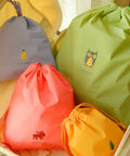 Waterproof Drawstring Storage Bags Set Of Five Made From PE Plastic Great For Travel Gym Swim Gear And Laundry Organization