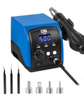 Hot Air Rework Station For Electronics Repair With Digital Display Heat Gun, Three Temperature Presets, Sleep Mode, Airflow Control shown