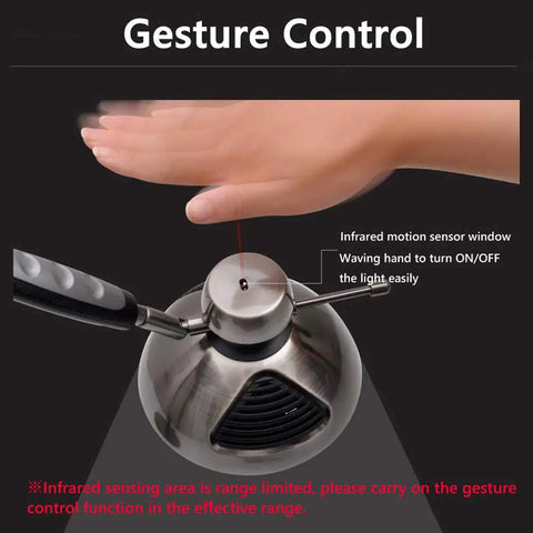 Gesture control on LED Desk Lamp With Metal Swing Arm, 1500 Lumens, Vintage Industrial Reading Light for home office efficiency