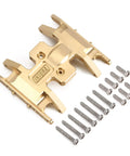 Gold CNC Beefy Brass Skid Plate For 1 To 24 RC Crawler Axial Gladiator Bronco C10 with screws, corrosion resistant.