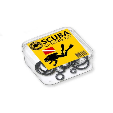 Scuba O Ring Kit 30 Pack for Regulator, Valve, and Hose Repairs, Nitrox O2 Compatible, SAE AS568, in transparent container
