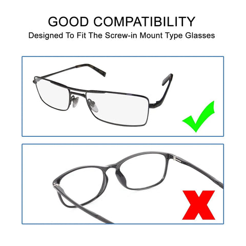 Soft Silicone Eyeglasses Nose Pads With Air Cushion For Ultra All Day Comfort shown compatible with rectangular glasses