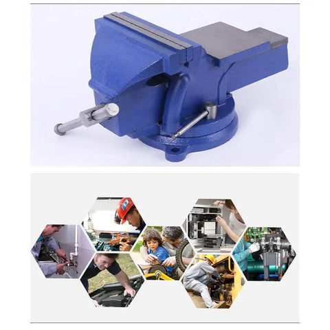 Heavy Duty 6-Inch Swivel Bench Vise With Locking 360-Degree Swivel Base For Metal Milling Tabletop Workbench Clamp Press 150mm Jaw Ideal For Home Shop Projects