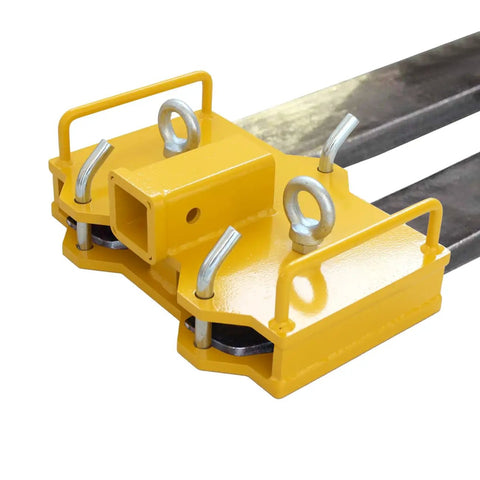 Forklift Hitch Adapter With 2 Inch Receiver for Dual Pallet Forks, Heavy Duty Half Inch Steel, Powder Coated for Rust Resistance