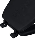Soft Padded Toilet Seat With Comfy Sponge Cushion Easy To Install Durable Polypropylene Build Non Slip Hinges Embroidered