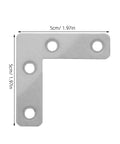 100-Piece Stainless Steel L-Shape Corner Bracket Set for 2x2 Inch Small Angle Joints, close-up of single bracket with 5cm dimensions
