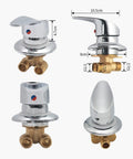 Slick Brass Shower Valve One Way Diverter Tap With G1/2 Cold Hot Water Mixer For Bathroom featuring chrome finish and thick handle.