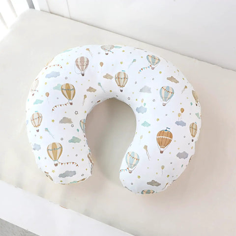 Mom Approved Ultra Soft Nursing Pillow Cover For Breastfeeding Pillows, Stretchy Removable Slipcover With Hidden Zipper in hot air balloon print