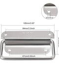 Stainless Steel Chest Pull Handles Large Size For Toolbox Set Of 2 With Four Hole Mounting, 100mm Length, dimensions shown