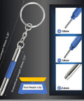 3 In 1 Eyeglasses Screwdriver Keychain Repair Kit With Small Phillips, Flathead And Nut Driver Bits For Eyeglasses, Sunglasses, Jewelry