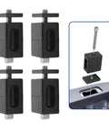 Stainless Steel 4 Piece Truck Bed Stake Pocket Mounting Kit For Pickup Trucks With Standard Rail Pockets Heavy Duty Tough As Nails Stake Pocket Mounts For Easy Install And Long Lasting Durability, 4 black rubber blocks