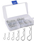 R Clips Cotter Pins Kit 100Pcs Assorted 6 Sizes Carbon Steel Hitch Pin Clips For Threaded Connections In Cars Trucks Machinery Garages Workshops Power Equipment And Outdoor DIY Projects in plastic organizer
