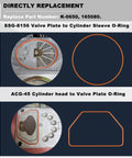 Oil Free Air Compressor Rebuild Kit With Cylinder Sleeve And Compression Ring for Craftsman DeVilbiss Porter Cable DeWalt Units, including O-ring diagrams.