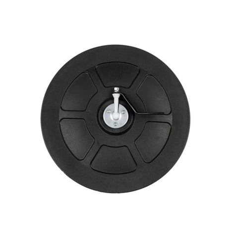 Back view of Indoor Acrylic Convex Mirror 18 Inch Round with mounting bracket and 160 Degree Wide Angle For Maximum Visibility And Safety