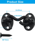 Heavy Duty 2 Inch Hook And Eye Latch In Matte Black Stainless Steel For Outdoor Gates And Barn Doors Rust Resistant Privacy Hardware with dimensions.