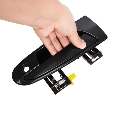 Hand holding Two Front Exterior Door Handles Replacement For 1995 To 1999 Mitsubishi Eclipse, 1995 To 2000 Chrysler Sebring, 1995 To 2000 Dodge Avenger